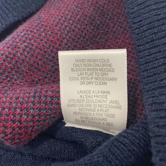 Equipment Femme Cecile V-Neck Sweater Wool Yak Blend Plaid Red Blue Size Medium - Picture 6 of 8